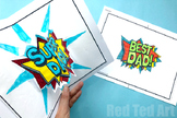 Pop Up Father's Day Card - Super Dad and Best Dad - suitab