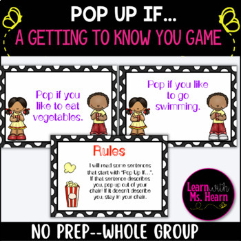 Preview of Pop Up If...⎮A Getting to Know You Google Slides Game For Back to School FREEBIE