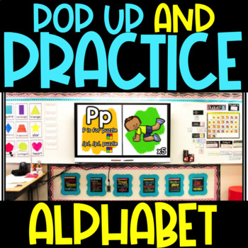 Preview of Pop Up Practice Alphabet Activity | Uppercase & Lowercase | Letter Name & Sound