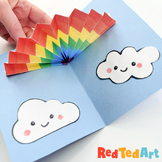 Pop Up Rainbow Card with Templates (full color & coloring 
