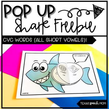 Preview of Pop Up Speech and Language Craft: Shark CVC (short vowels)