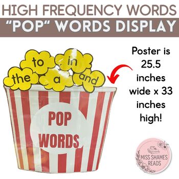 Preview of Pop Words Display, High Frequency Words, Fry Words, Sight Words