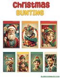 Pop art Santa Bunting - Christmas - 7 Beautiful Unique Images