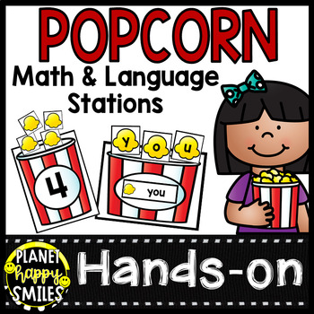 Preview of Popcorn Language and Math Stations
