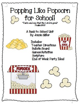 Preview of Popcorn Back to School Unit Christian Classroom!