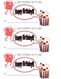 Popcorn Birthday Tags