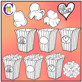Popcorn Clip Art | Valentine's Day Popcorn Clipart by CrunchyMom