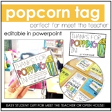 Popcorn Gift Tag | Meet the Teacher / Open House