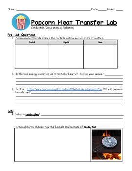 Preview of Popcorn Heat Transfer Lab
