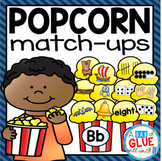 Popcorn Matching Games BUNDLE | Math & Phonics Centers | M
