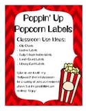 Popcorn Labels Hollywood Classroom Theme