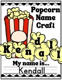 Popcorn Name Craft for Movie Theater Theme for Preschool a