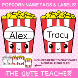 Popcorn Name Tags & Labels - Movie & Carnival Theme Classr