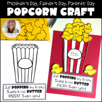 Preview of Popcorn Parents Craft | Mother's Day, Father's Day, Parents' Day