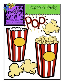 Preview of Popcorn Party {Creative Clips Digital Clipart}