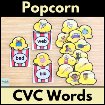 Preview of Popcorn Printable CVC Word and Short Vowel Sound Sort