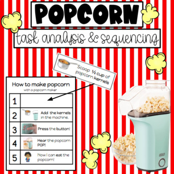 Preview of Popcorn Recipe using a Popcorn Machine - FREECooking Sequencing & Task Analysis