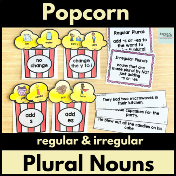 Preview of Popcorn Regular and Irregular Plural Nouns Grammar Activities for Language