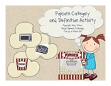 Speech Therapy: Popcorn Suzie Category and Definition Activity
