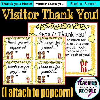 Preview of Thank You Notes - Thanks for Poppin' in - Parent Note