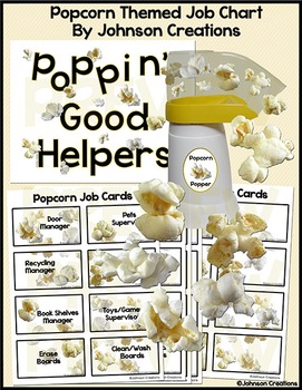 Preview of Popcorn Themed Job Chart