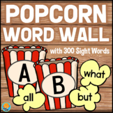 Popcorn Word Wall with 300 Sight Words + Editable Cards Ki