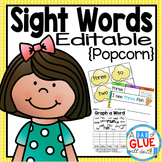 Sight Word Activities, Centers, and Word Wall: Editable {Popcorn}
