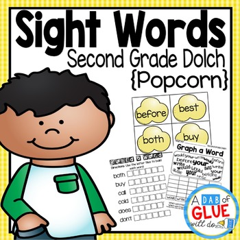 Preview of Sight Words Activities, Centers, and Word Wall: Second Grade Dolch {Popcorn}