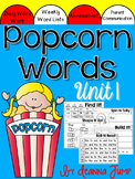 Sight Words Popcorn Words activities for centers and Word Work set 1