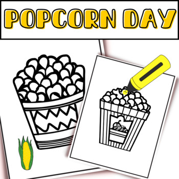 Preview of Popcorn day Activities worksheets for preschool & kindergarten - early finishers