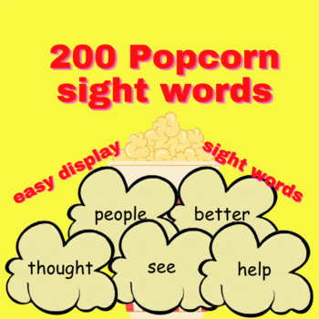 Preview of Popcorn sight words 101-300. Great for display or independent literacy tasks.