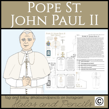 Preview of Pope St. John Paul II Activities, Worksheets, Papercrafts
