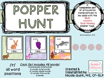 Preview of Popper Hunt - /r/ Articulation Cards for Popper Toys