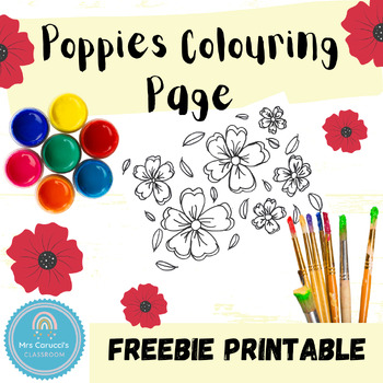 Preview of Poppies Colouring Page - FREEBIE