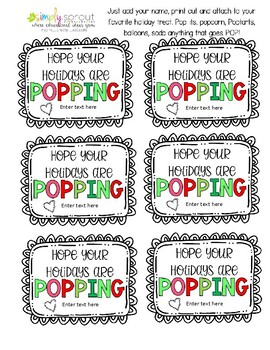 Preview of Poppin Holiday treat tags for Christmas gifts