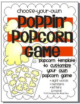 Preview of EDITABLE-Poppin' Popcorn Game Template {Sight Words, Letters, Numbers, & More}