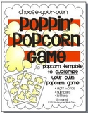 EDITABLE-Poppin' Popcorn Game Template {Sight Words, Lette