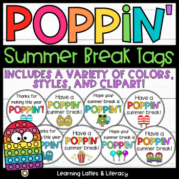 Preview of Poppin Summer Gift Tags End of Year Pop Fidget Popcorn Popsicle Student Gifts