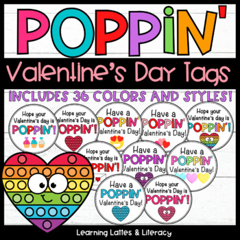 Preview of Poppin Valentine's Day Tags Pop Fidget Popcorn Lollipop Student Gift Tags