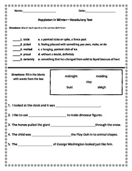 Poppleton In Winter Worksheets Teaching Resources Tpt