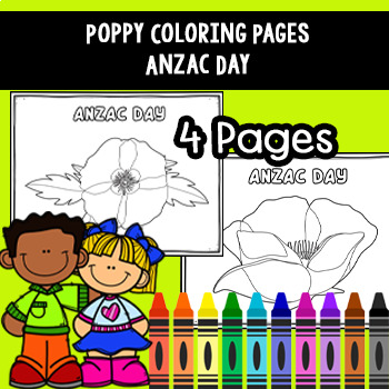 Preview of Poppy Coloring Pages - Anzac Day