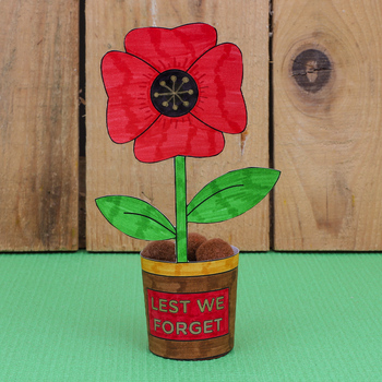 Preview of Poppy Flower Pot - Commemoration Craft for ANZAC Day