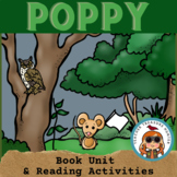 Poppy by AVI book unit with comprehension, crossword puzzl