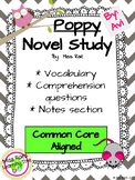 Poppy by Avi Novel Study l Comprehension Questions l Vocabulary