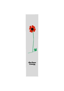 Preview of Poppy flower bookmark