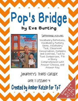 Preview of Pop's Bridge Mini Pack Activities 3rd Grade Journeys Unit 1, Lesson 4