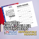 Popsi-Scales: 6 No-Prep Scale Spelling Worksheets