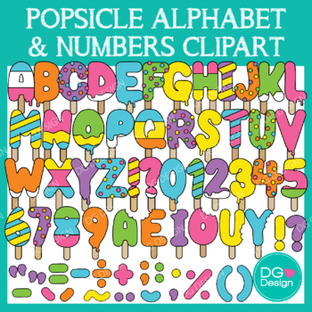 Preview of Popsicle Alphabet and Numbers Clipart