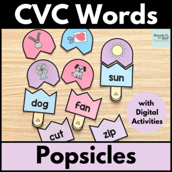 Preview of Popsicle CVC Word Puzzles for Decoding in Reading with Digital Activities