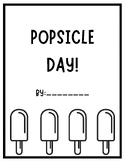 Popsicle Day| End Of Year Activity